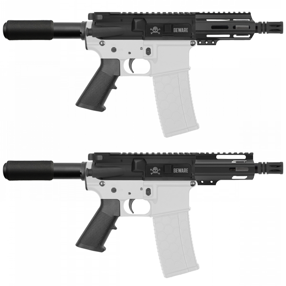 AR-15 5.56 NATO 5'' PISTOL KIT - FORGED UPPER WITH 4'' HANDGUARD OPTIONS- BEWARE